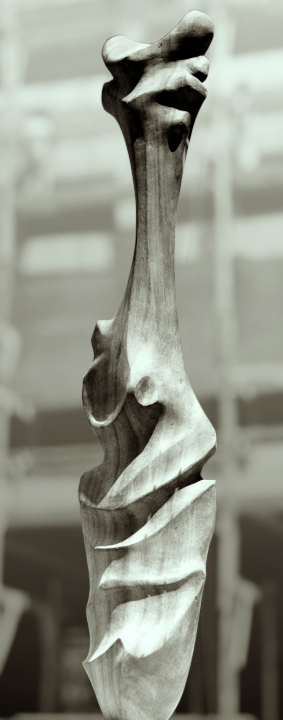 Vertical Dynamics - Wood Sculpture by Tomas Oliva, Circa 1953