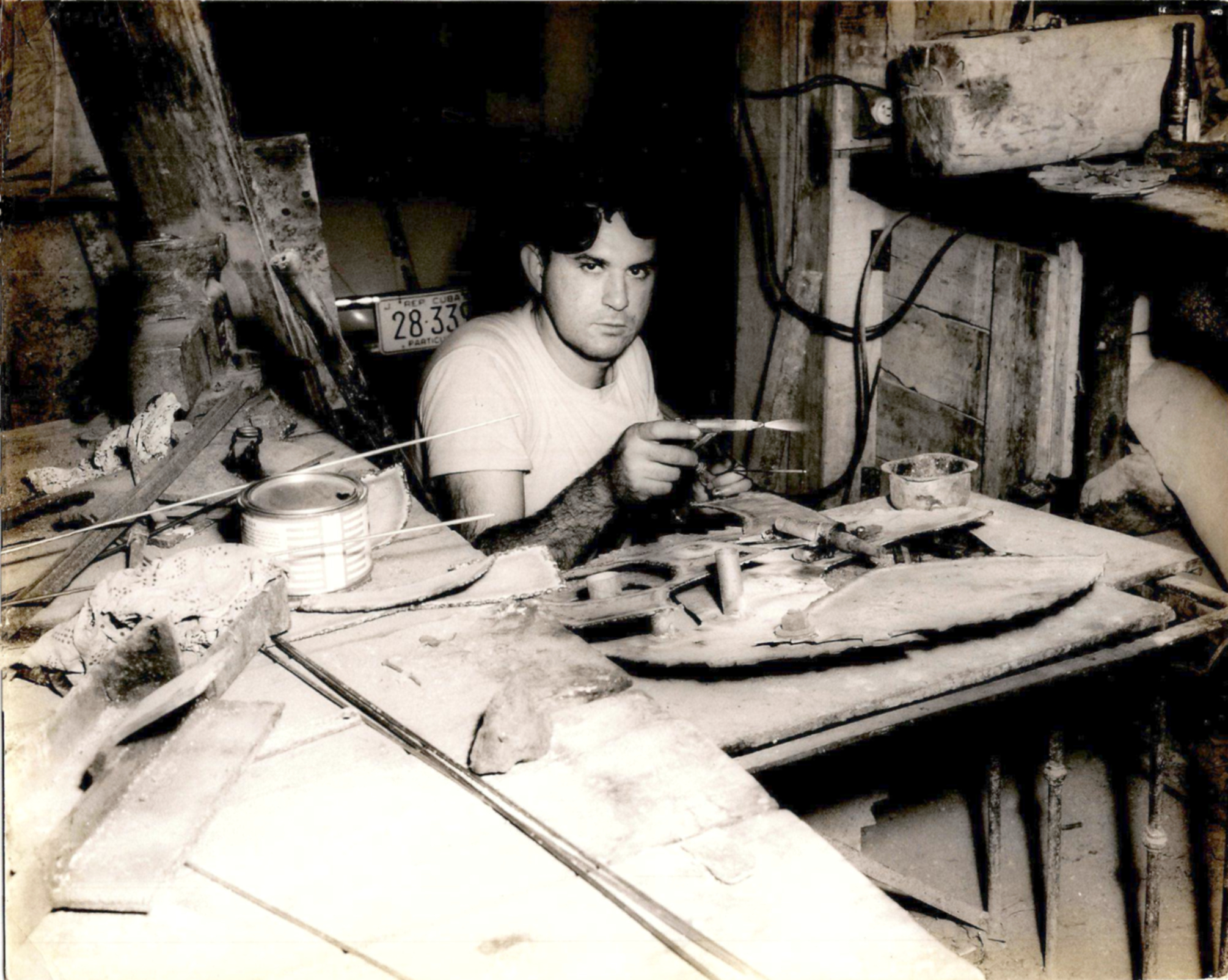 Oliva at work in his studio